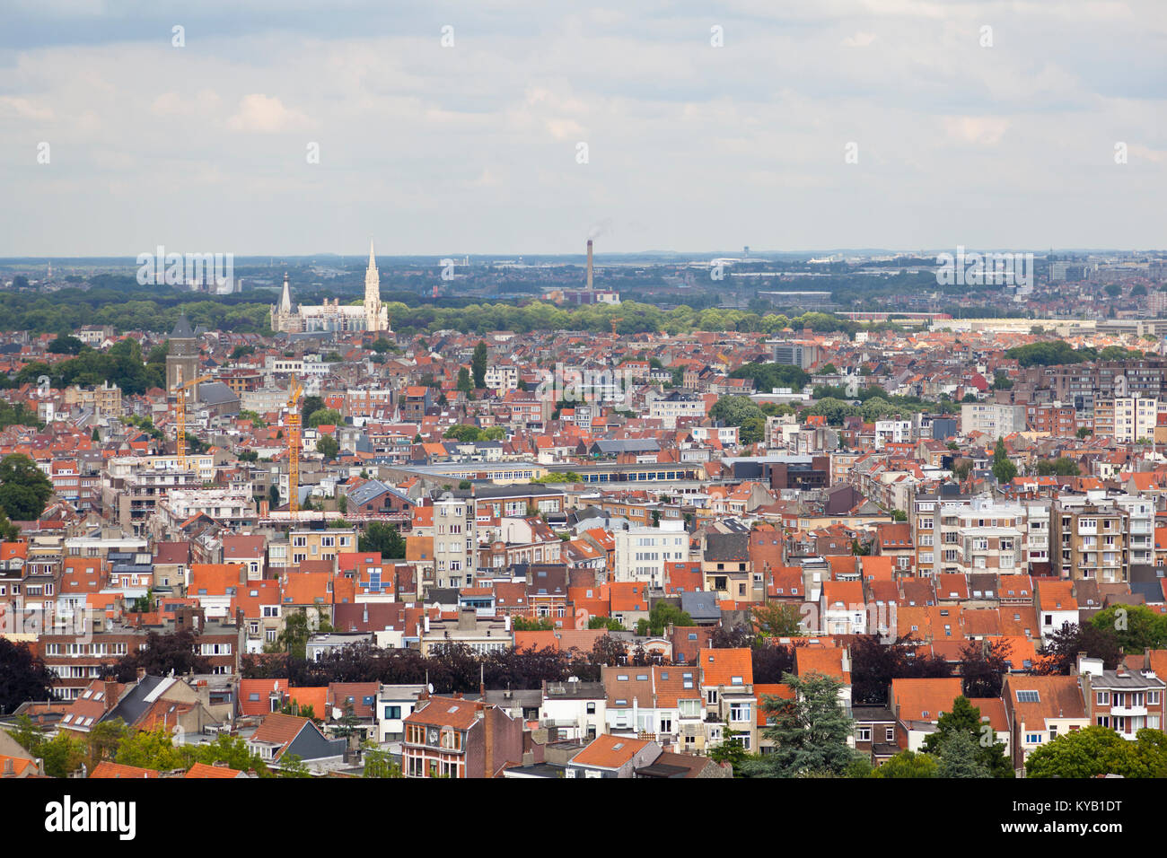 Vista dalla Basilica del Sacro Cuore su Bruxelles, Belgio. Foto Stock