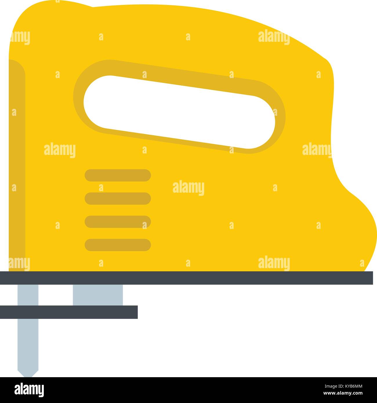 Giallo pistola pneumatica icona isolato Illustrazione Vettoriale