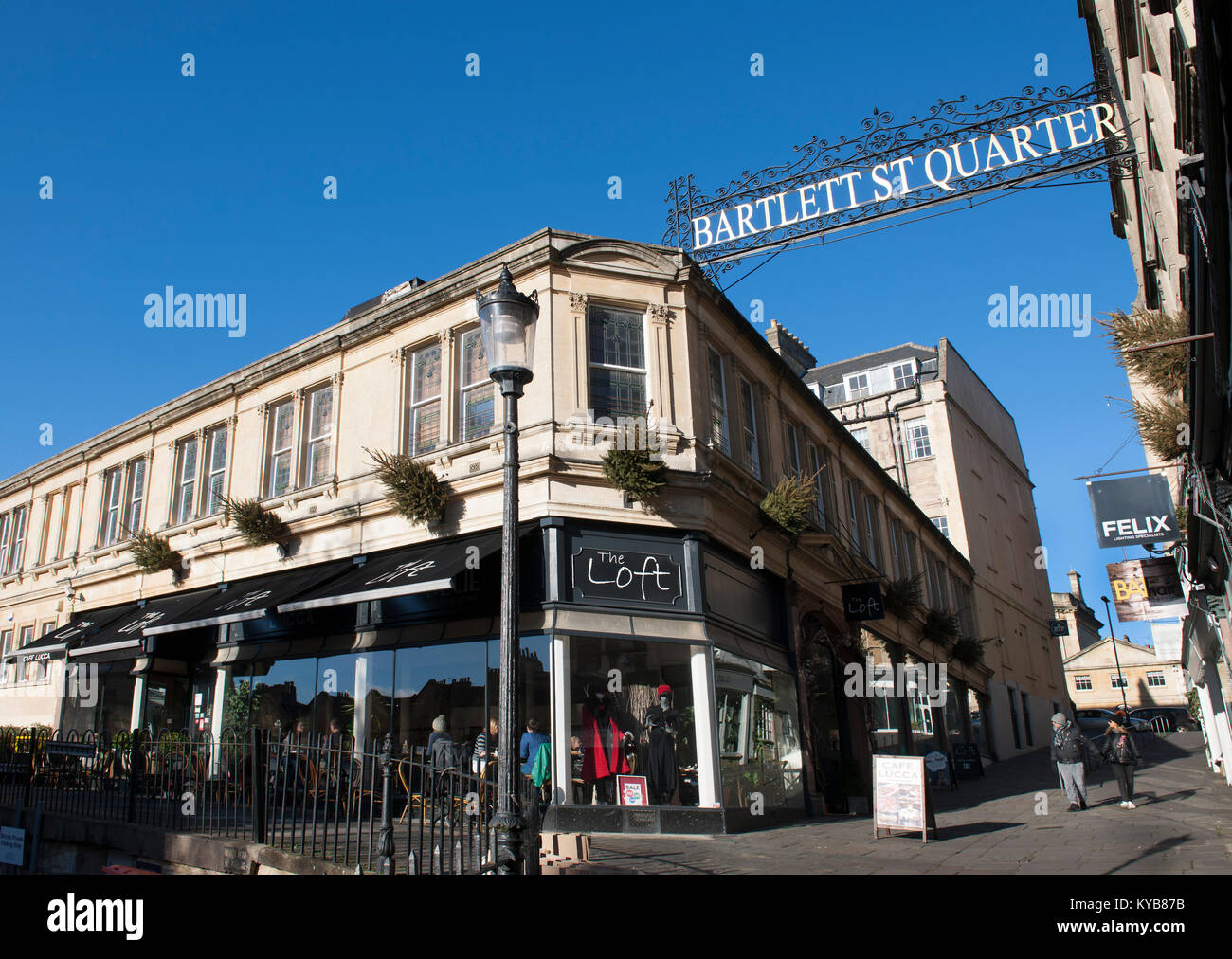 Bartlett St trimestre area dello shopping, bagno, Somerset, Inghilterra, Regno Unito Foto Stock