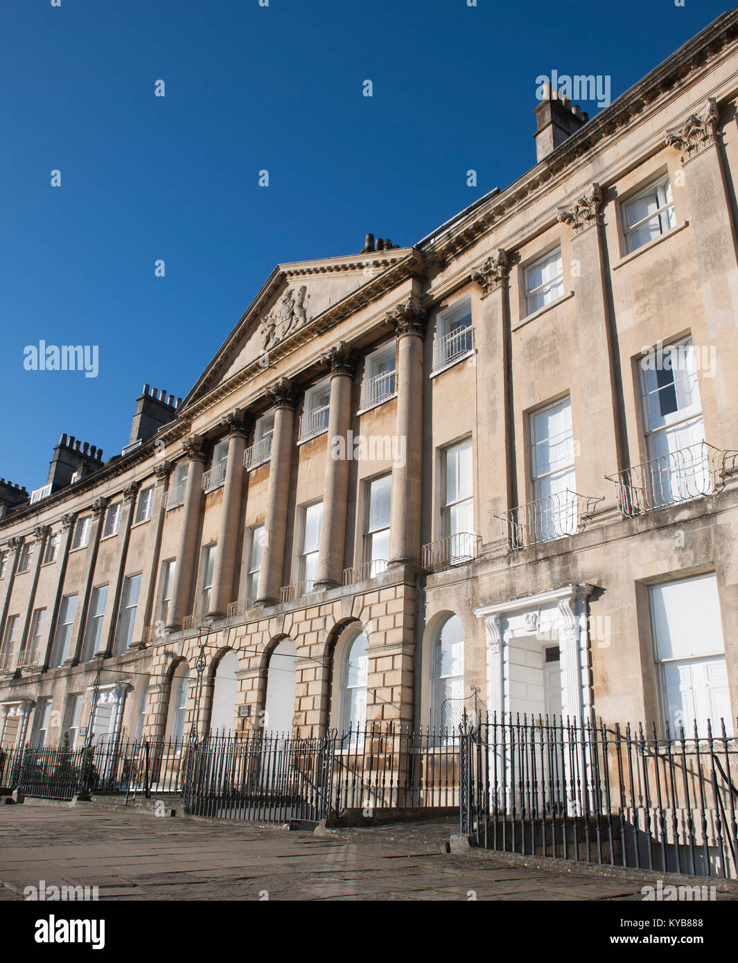 Cittadina Georgiana alloggiamento in Camden Crescent, bagno, Somerset, Inghilterra, Regno Unito. Foto Stock