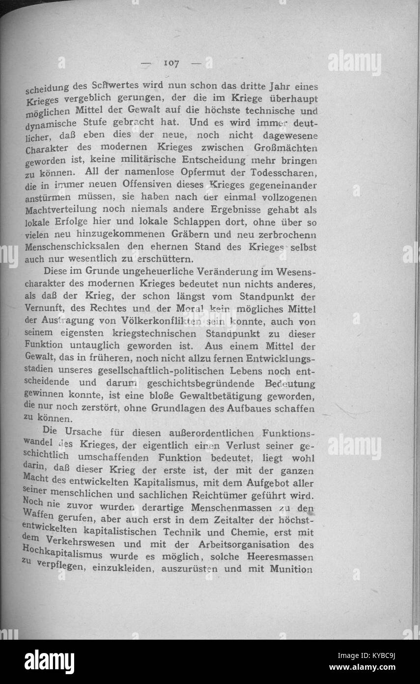 Una pagina dal Klassenkampf gegen Völkerkampf di Max Adler (“lotta di classe contro la lotta razziale”), un testo marxista che analizza il conflitto di classe e il nazionalismo durante la prima guerra mondiale Foto Stock