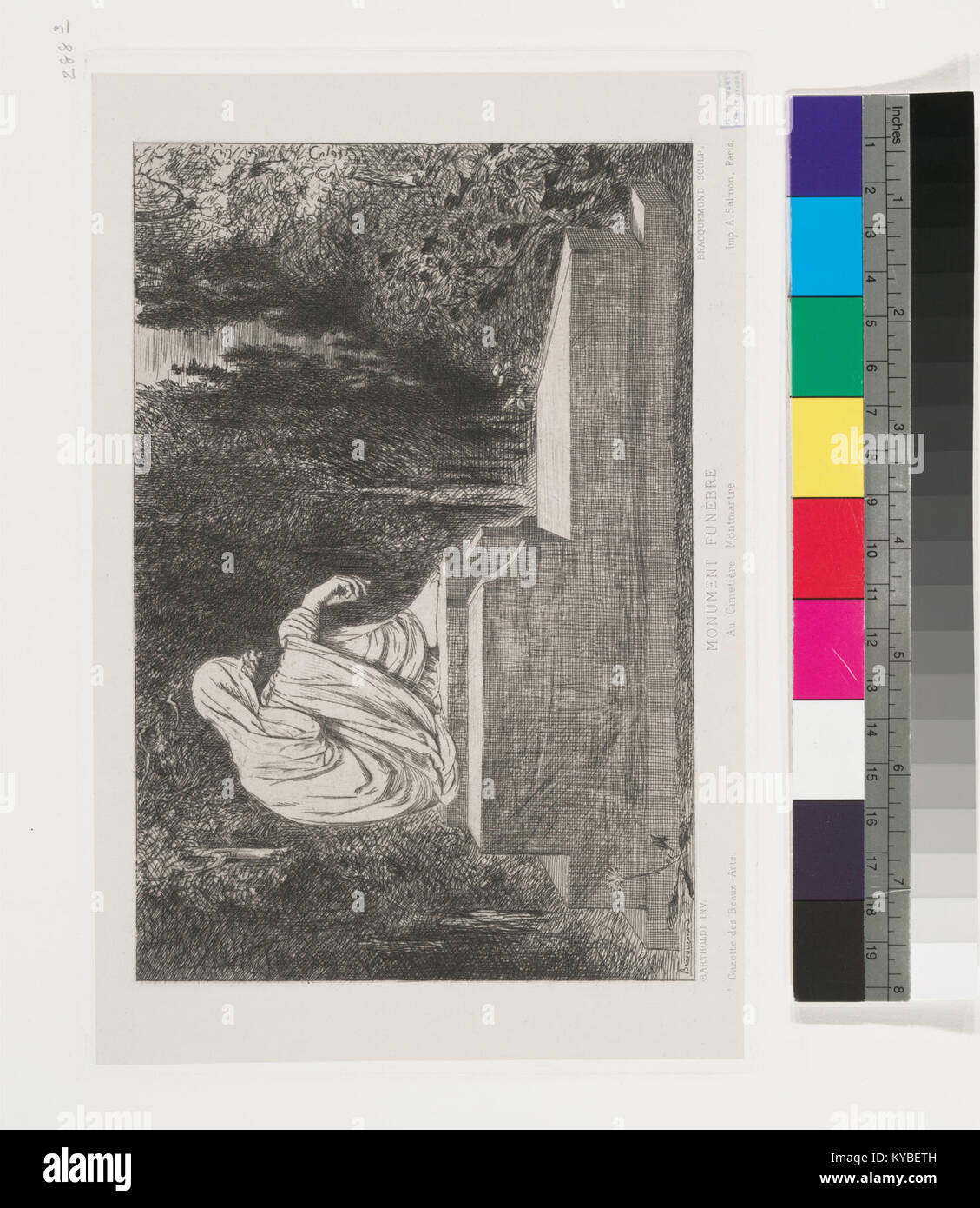 Il monumento funebre al cimitero di Montmartre a Parigi, progettato da Bartholdi, commemora il figlio di Nefftzer, che espone scultura, design, e l'arte pubblica Foto Stock