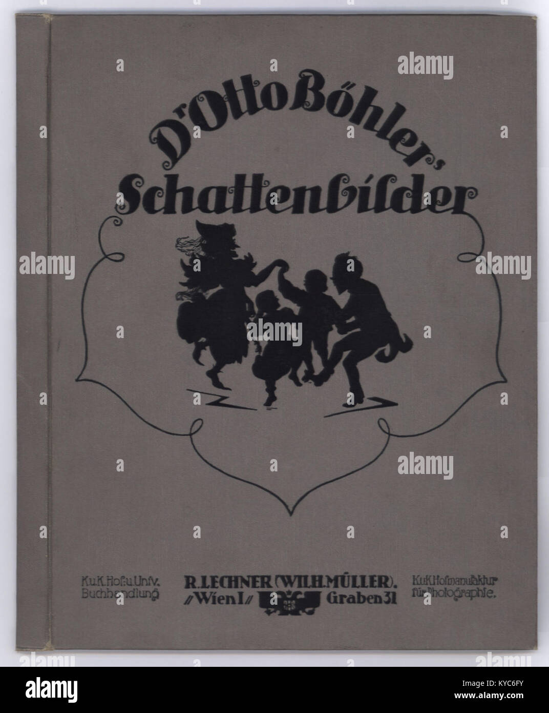 Copertina del libro "Schattenbilder" dell'artista tedesco otto Böhler, con i suoi disegni di silhouette e ritratti d'ombra, notevoli per la loro composizione grafica pulita. Foto Stock