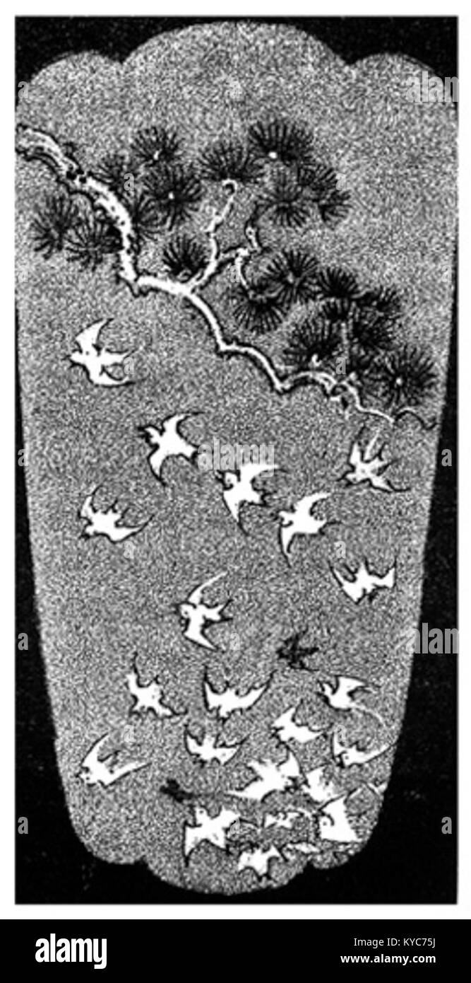 Un'illustrazione intitolata "Pájaros" dal romanzo spagnolo la segunda casaca di Benito Pérez Galdós, raffigurante gli uccelli come elementi metaforici o tematici nella letteratura spagnola del tardo XIX secolo. Foto Stock