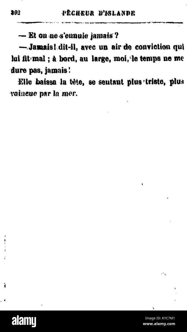 Un'illustrazione di *Pêcheur d'Islande* raffigurante una scena portuale con barche da pesca. Le opere d'arte riflettono la vita quotidiana e il lavoro all'interno delle comunità costiere francesi impegnate nella pesca d'altura. Foto Stock
