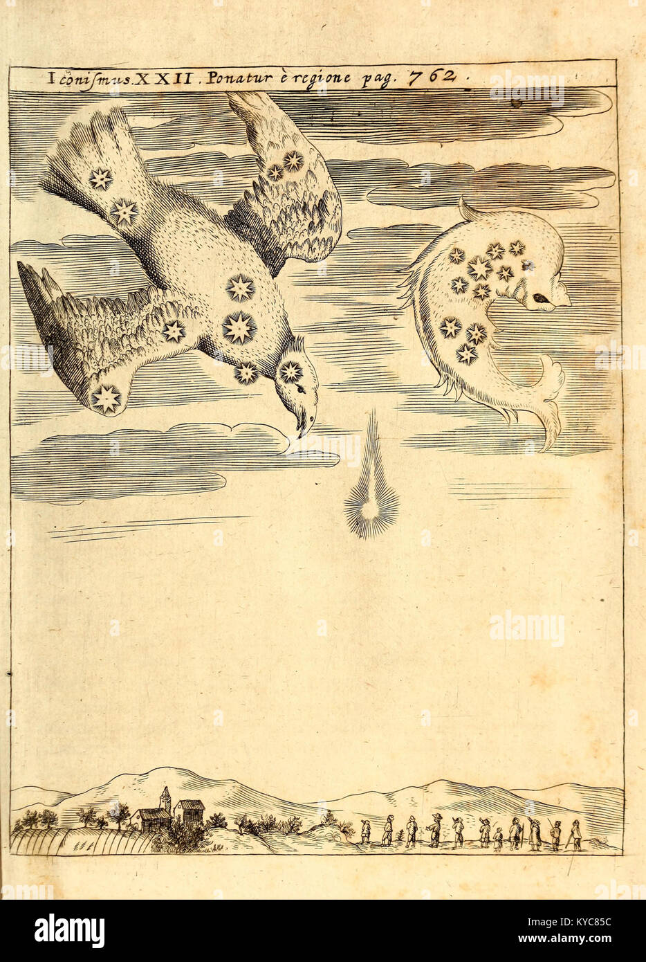 Lastra incisa dalla Physica curiosa di Gaspar Schott, un'opera enciclopedica latina del XVII secolo sulle meraviglie naturali e artificiali. Foto Stock