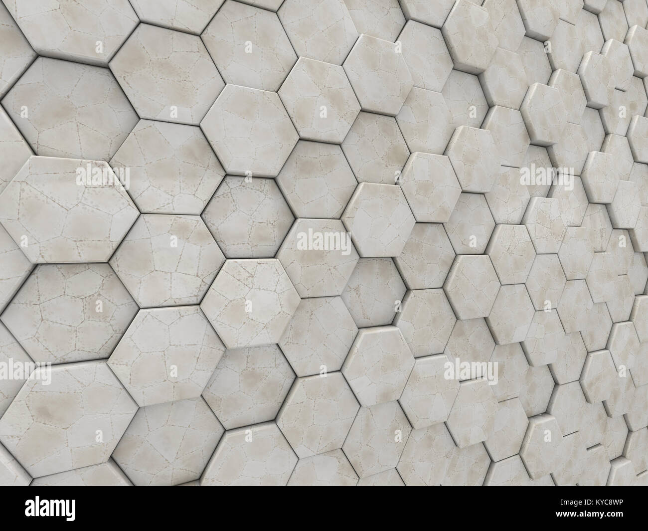 Marmo astratta geometrica da sfondo Hexahedrons. Il rendering 3D Foto Stock