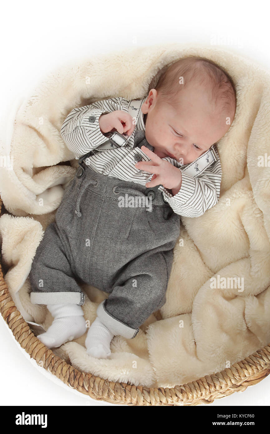 Baby boy 3 settimane di età, Foto Stock