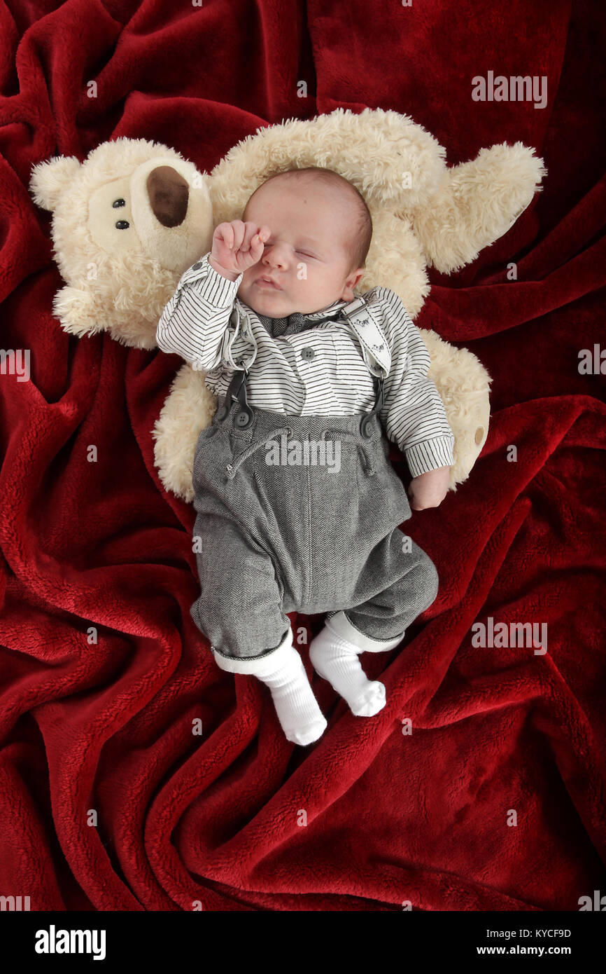 Baby boy 3 settimane di età, Foto Stock