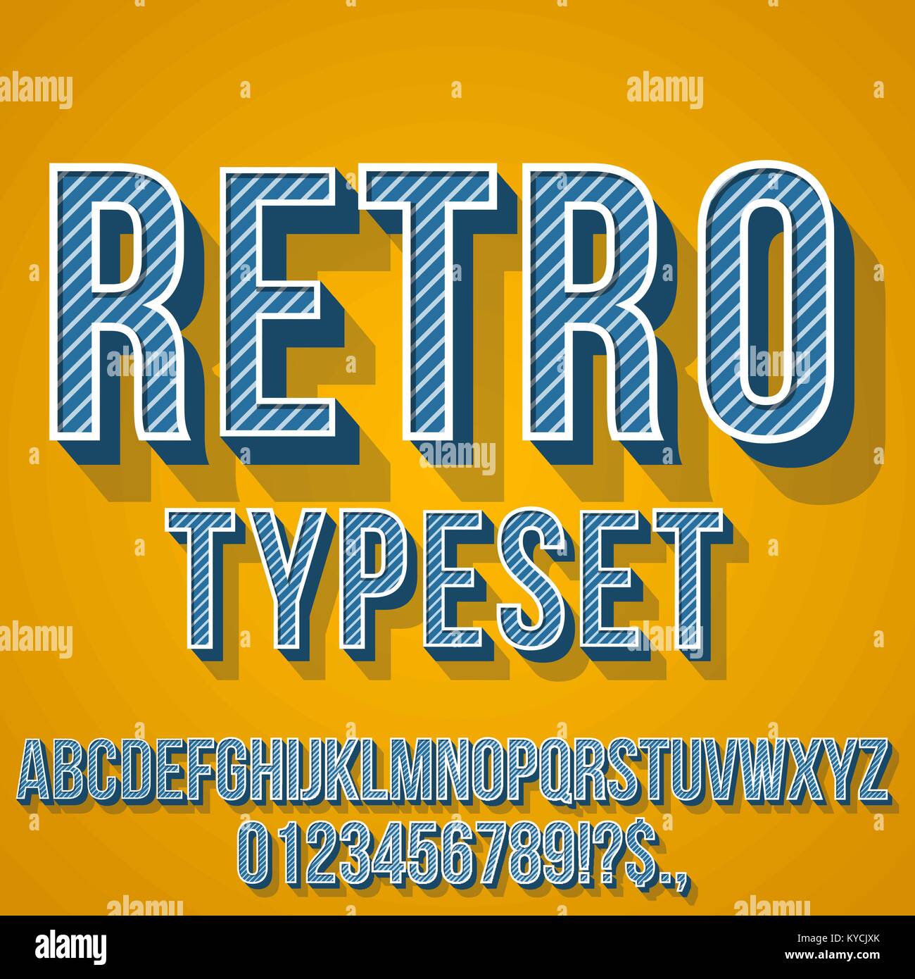 Retro Vintage Font Illustrazione Vettoriale