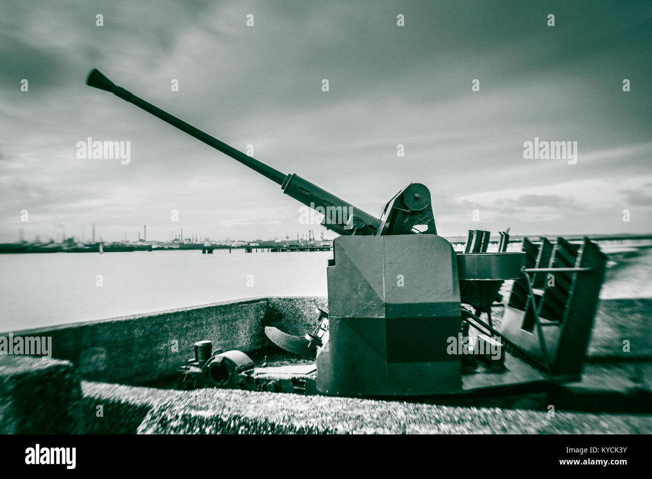 Historic 40MM Bofors anti-aerei pistola vicino a Southampton Foto Stock