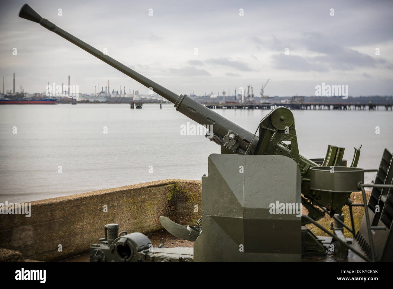 Historic 40MM Bofors anti-aerei pistola vicino a Southampton Foto Stock