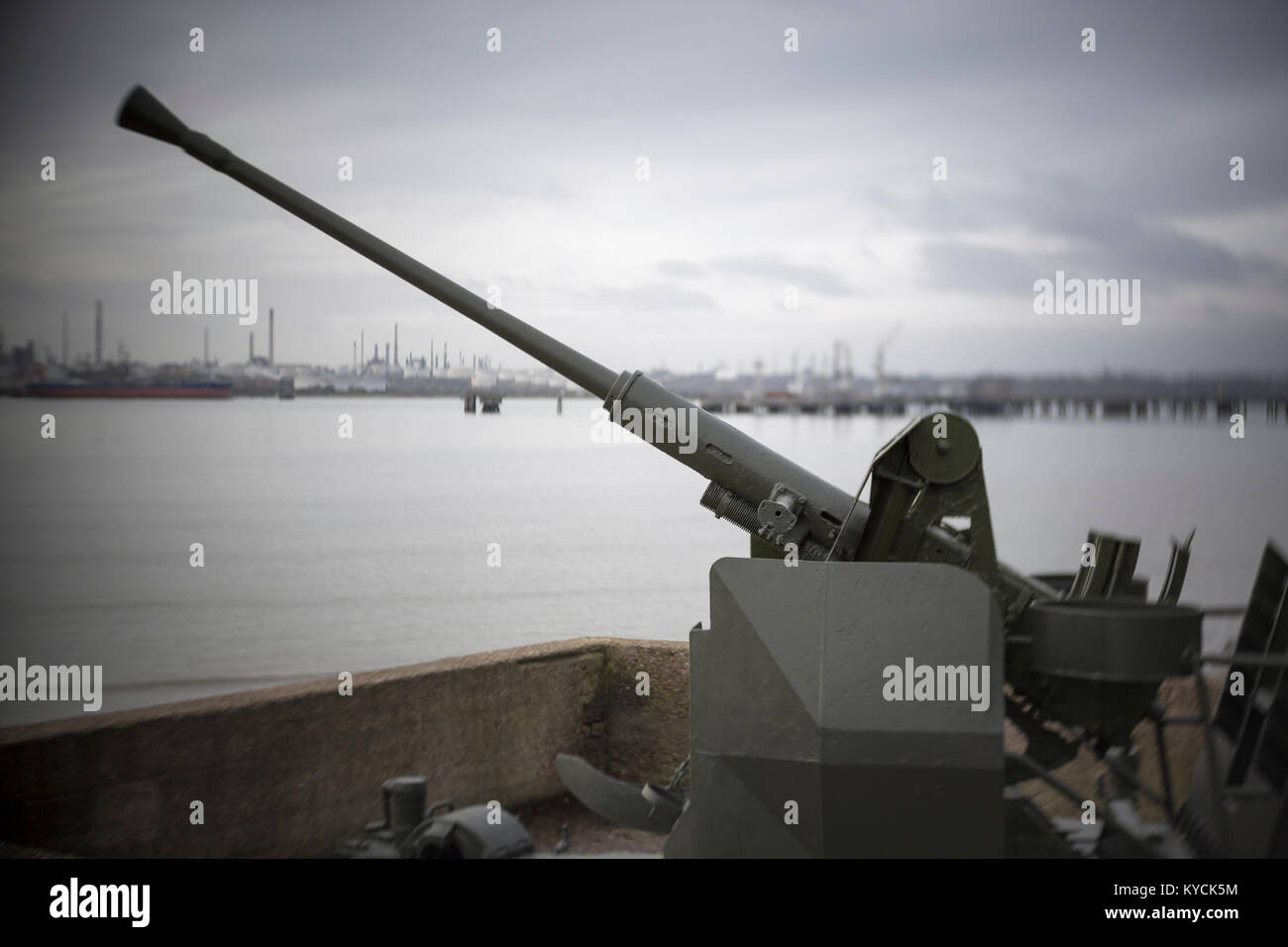 Historic 40MM Bofors anti-aerei pistola vicino a Southampton Foto Stock