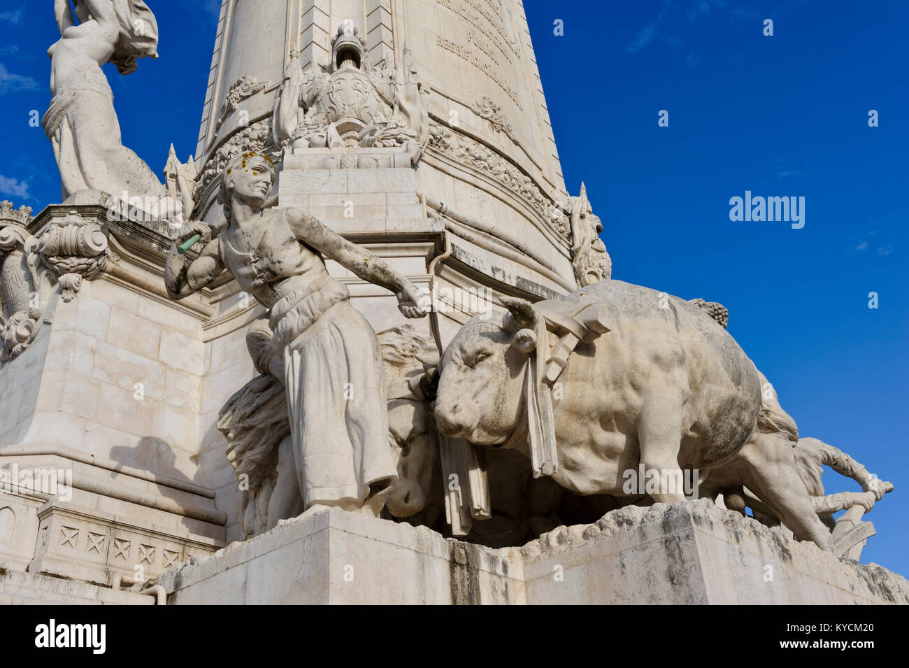 Un monumento di Sebastião José de Carvalho e Melo, primo marchese di Pomba, costruito tra il 1917 e il 1934 e creato da Adães Bermudes, António Couto Foto Stock