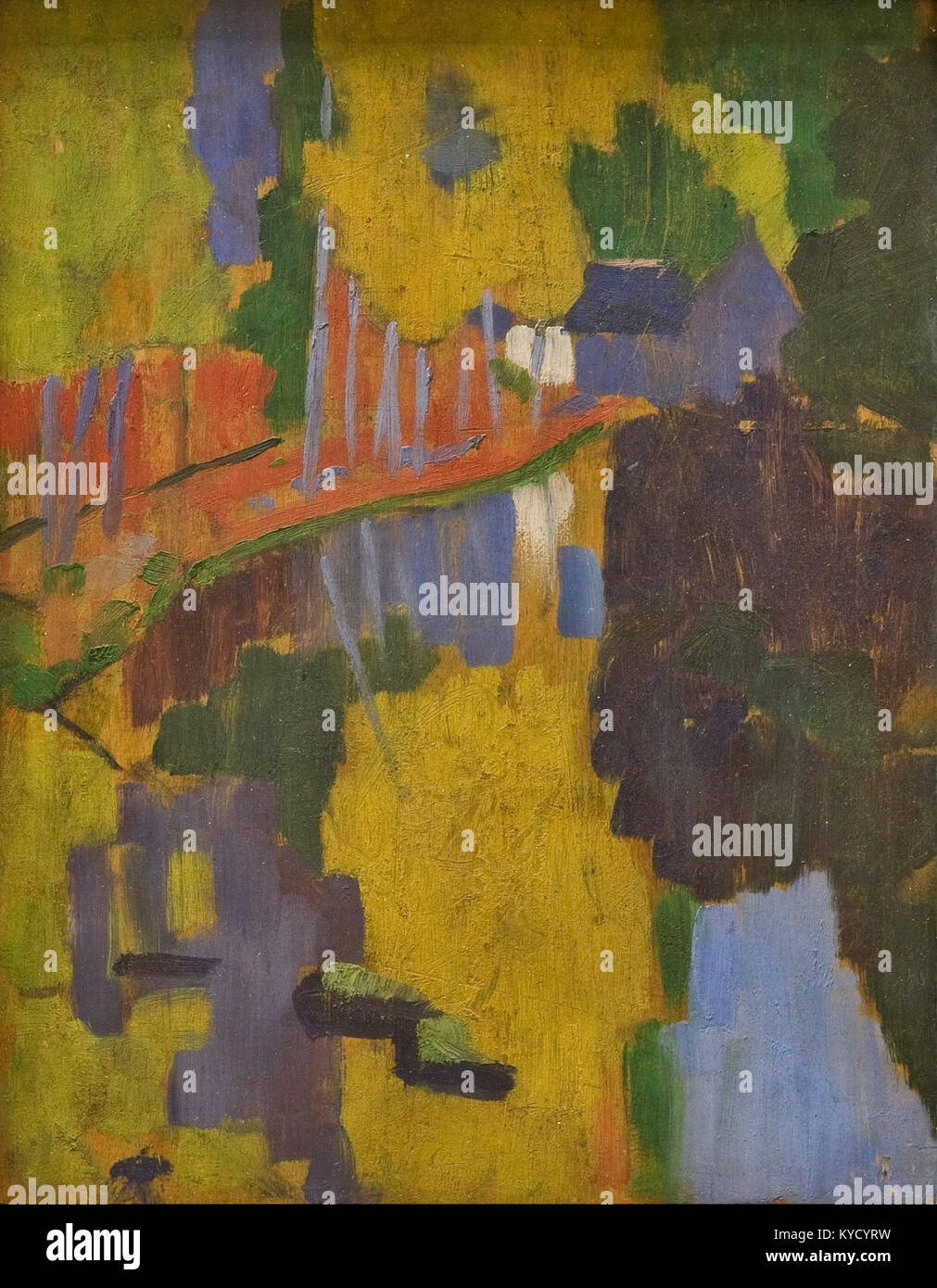 Il dipinto ad olio su legno del 1888 The Talisman di Paul Sérusier è un pezzo di riferimento per il gruppo Nabi; raffigura il legno Bois d’Amour in Bretagna in piani semplificati di colori vivaci, che segnalano l’allontanamento dell’artista dalla rappresentazione verso l’astrazione. Foto Stock