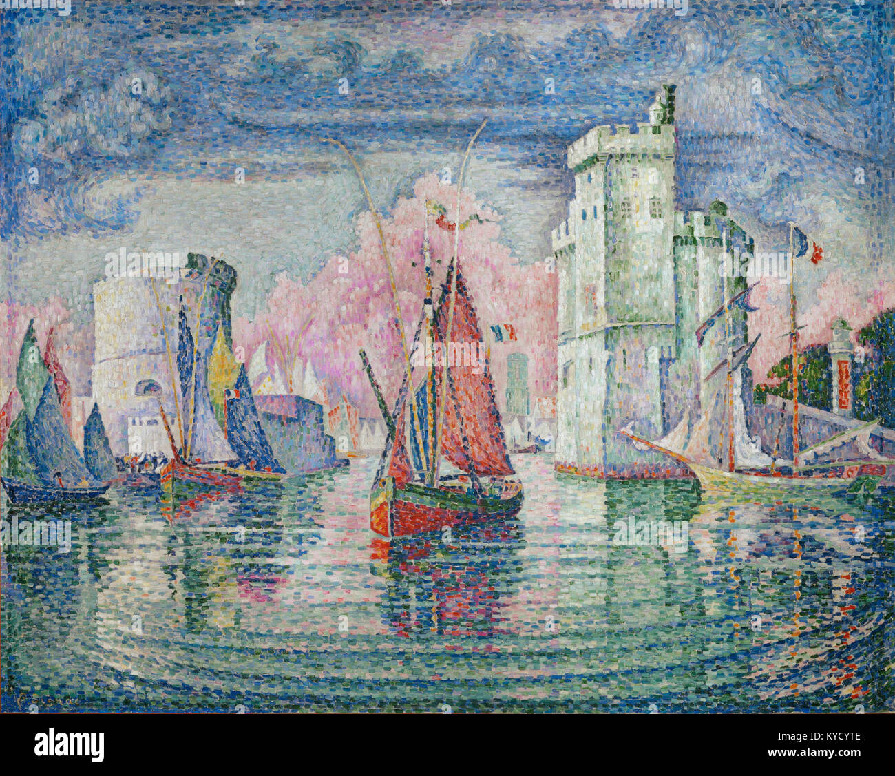 Paul Signac, 1921, Entrée du Port de la Rochelle, olio su tela, 130,5 x 162 cm, Musée d'Orsay Foto Stock