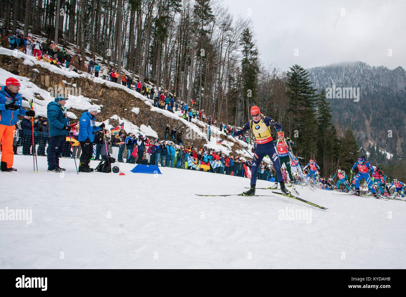 Ruhpolding in Germania. Xiv gen, 2018. Germania, Ruhpolding - 14 gennaio 2017. Anastasiya Kuzmina (1) della Slovacchia visto durante la donna 12,5km mass start concorrenza alla BMW IBU Coppa del Mondo di Biathlon a Ruhpolding. (Photo credit: Gonzales foto/Alamy Live News Foto Stock