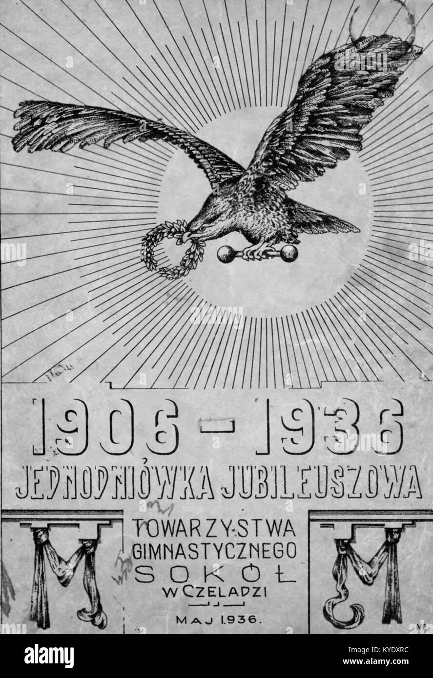 L'evento sportivo TG Sokół Czeladź 1936 in Polonia è mostrato in questa fotografia, che documenta le attività atletiche e il coinvolgimento della comunità nella cultura sportiva polacca interbellica. Foto Stock