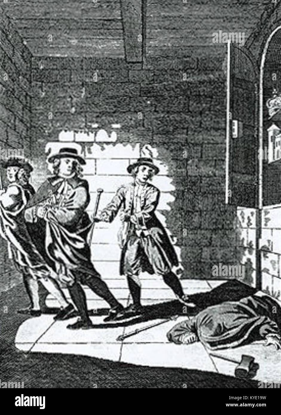 Thomas Blood tentò di rubare i Gioielli della Corona inglese dalla Torre di Londra nel 1671. Fu catturato durante l'atto e in seguito perdonato da re Carlo II Foto Stock