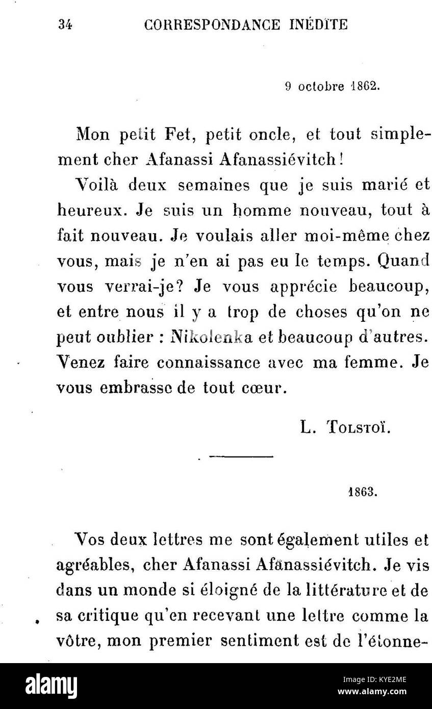 Una lettera inedita della collezione di Leo Tolstoy fornisce una visione inedita della sua corrispondenza personale e delle sue riflessioni intellettuali, arricchendo la comprensione della sua vita interiore, delle preoccupazioni etiche e dell'evoluzione creativa. Parole chiave: Tolstoy, lettera inedita, corrispondenza, riflessioni intellettuali, comunicazione personale Foto Stock