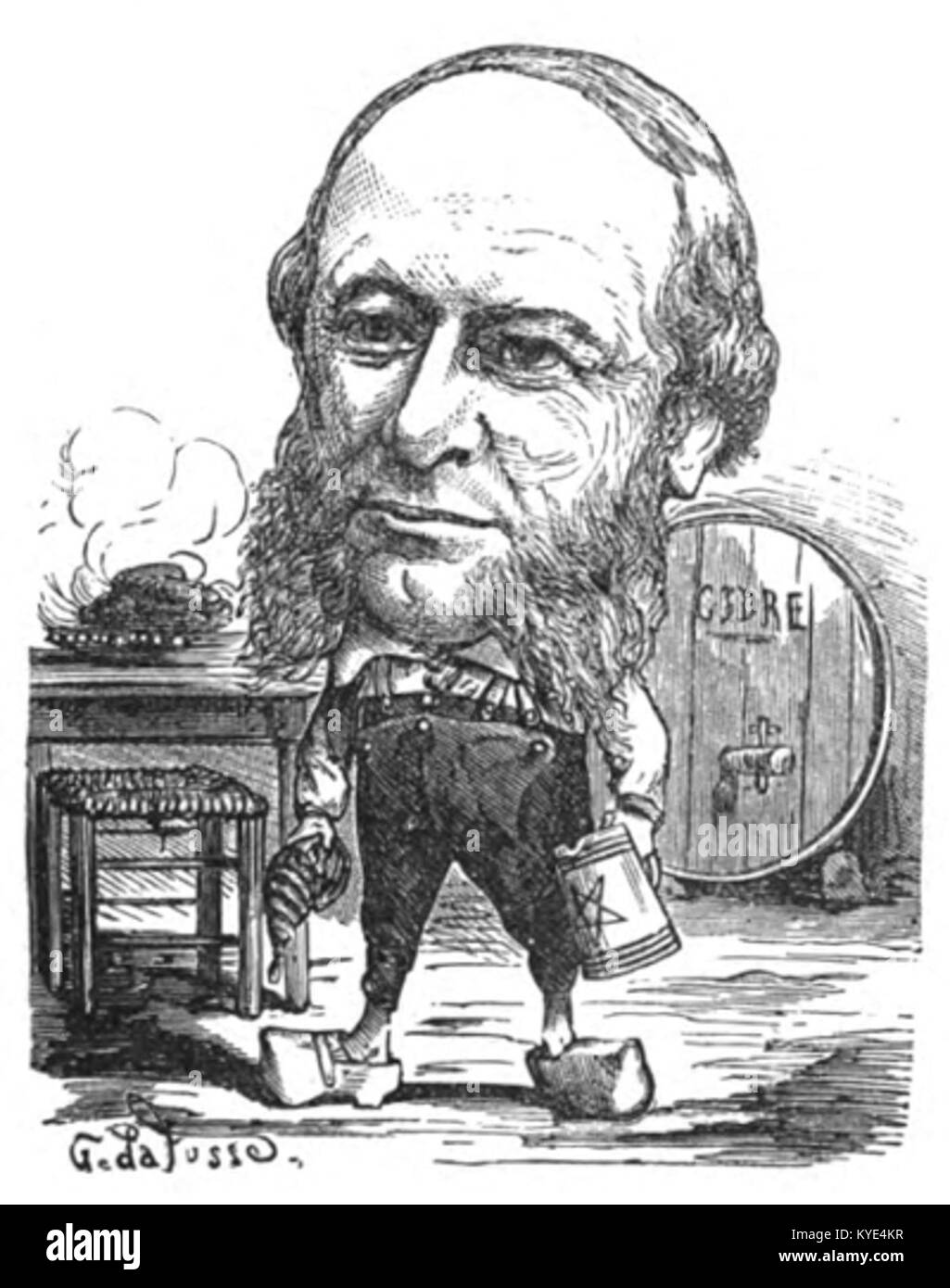 Questo ritratto di *le Trombinoscope* di Touchatout cattura una figura storica significativa, sottolineando il ruolo della ritrattistica francese nella documentazione della storia e della cultura sociale. Foto Stock