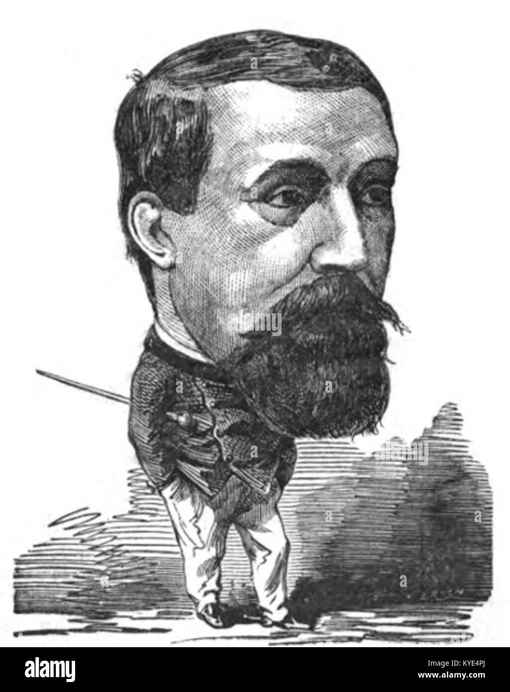 Illustrazione ritratto da le Trombinoscope di Touchatout, che rappresenta un notevole individuo francese nel XIX secolo, combinando caricatura e documentazione storica. Foto Stock