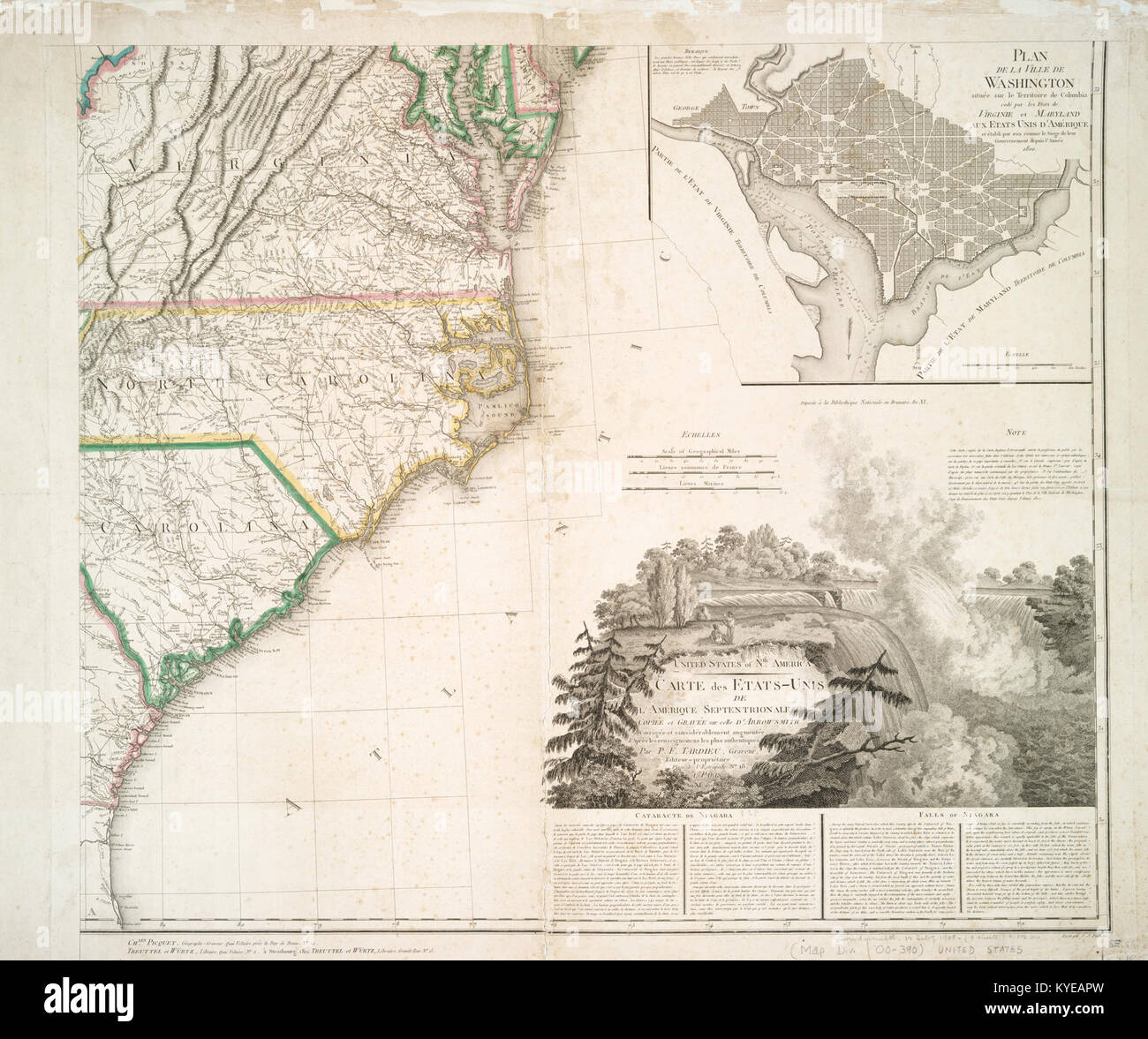Una mappa storica raffigurante gli Stati Uniti d'America del Nord, che mostra i confini politici e le caratteristiche geografiche dell'epoca. Questa mappa, della collezione NYPL, rappresenta la cartografia del XIX secolo e la nazione in crescita. Foto Stock