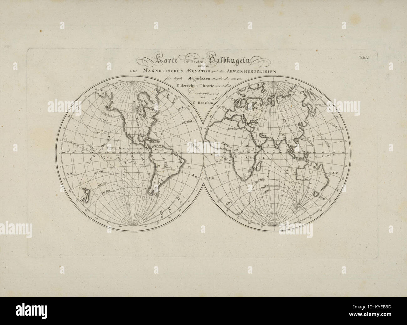 Uno studio scientifico che esamina il magnetismo terrestre, descrivendo misurazioni, osservazioni e analisi teoriche delle proprietà geomagnetiche. Foto Stock