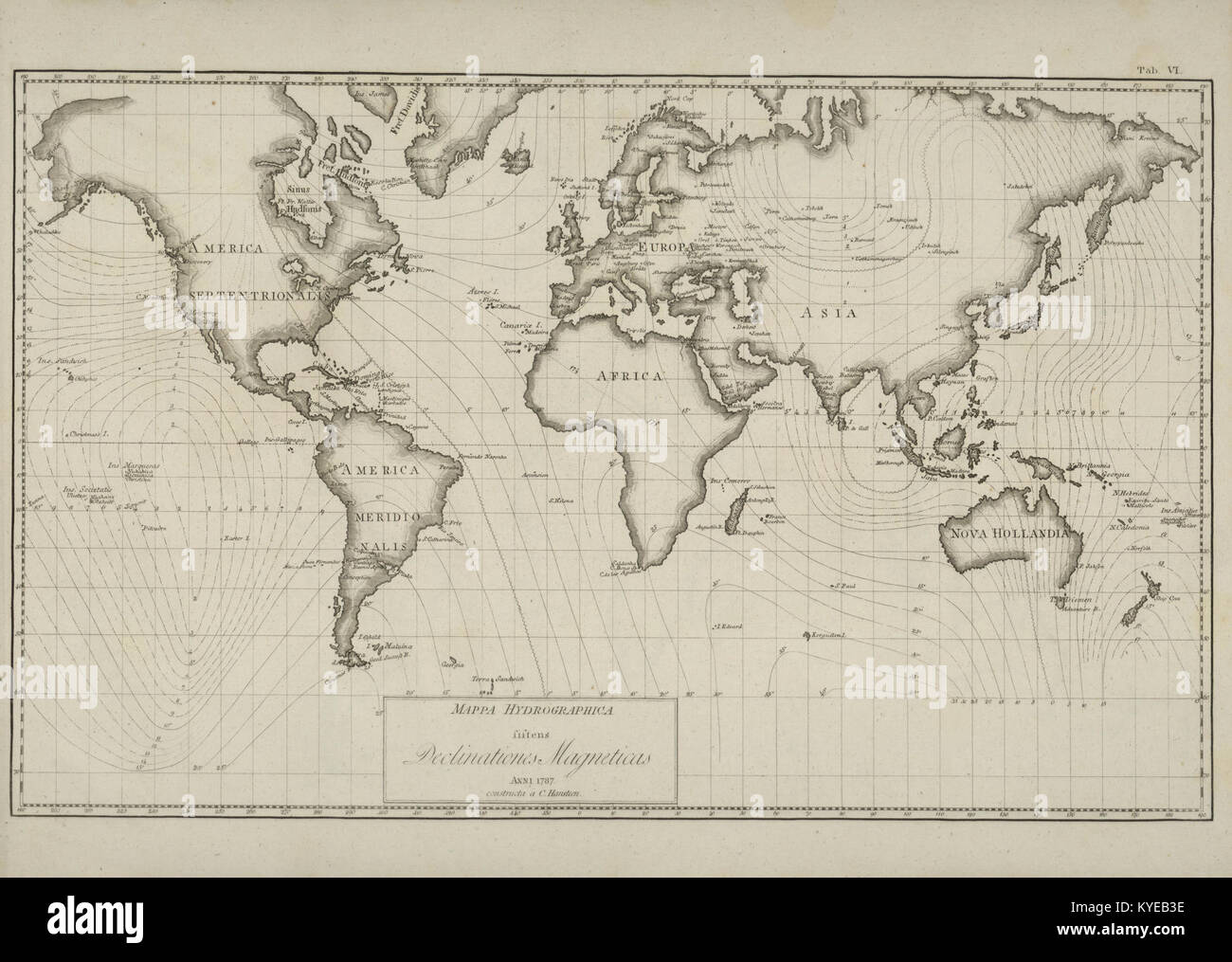 Un lavoro scientifico dell'inizio del XX secolo che esamina il magnetismo terrestre, dettagliando misure e teorie riguardanti il campo magnetico terrestre e le relative proprietà fisiche. Foto Stock
