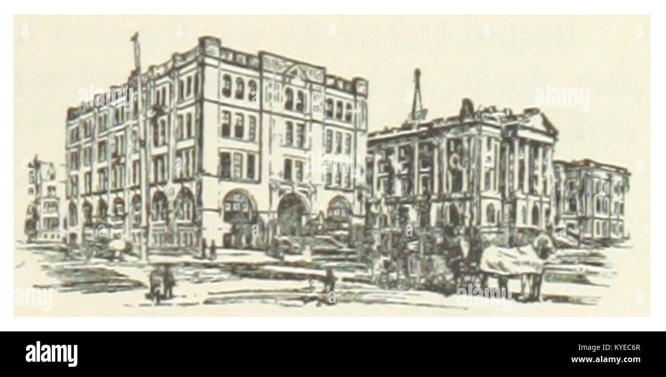 Una fotografia storica del 1891 del Massachusetts Institute of Technology (MIT) di Boston, Massachusetts, che mostra l'architettura dei primi campus e il suo significato nell'istruzione superiore e nel progresso scientifico. Foto Stock