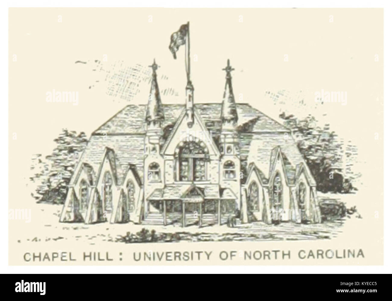 La Memorial Hall della University of North Carolina a Chapel Hill, costruita negli anni '1880, funge da auditorium centrale e spazio per eventi nel campus, ospitando assemblee, conferenze e spettacoli. Foto Stock