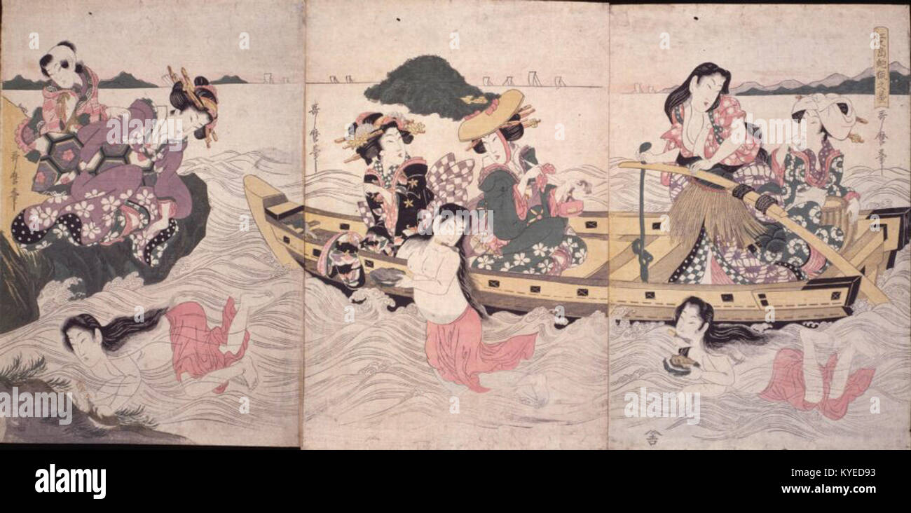 Utamaro (c. 1804-06) Enoshima Awabi-ryō no Zu (2) Foto Stock