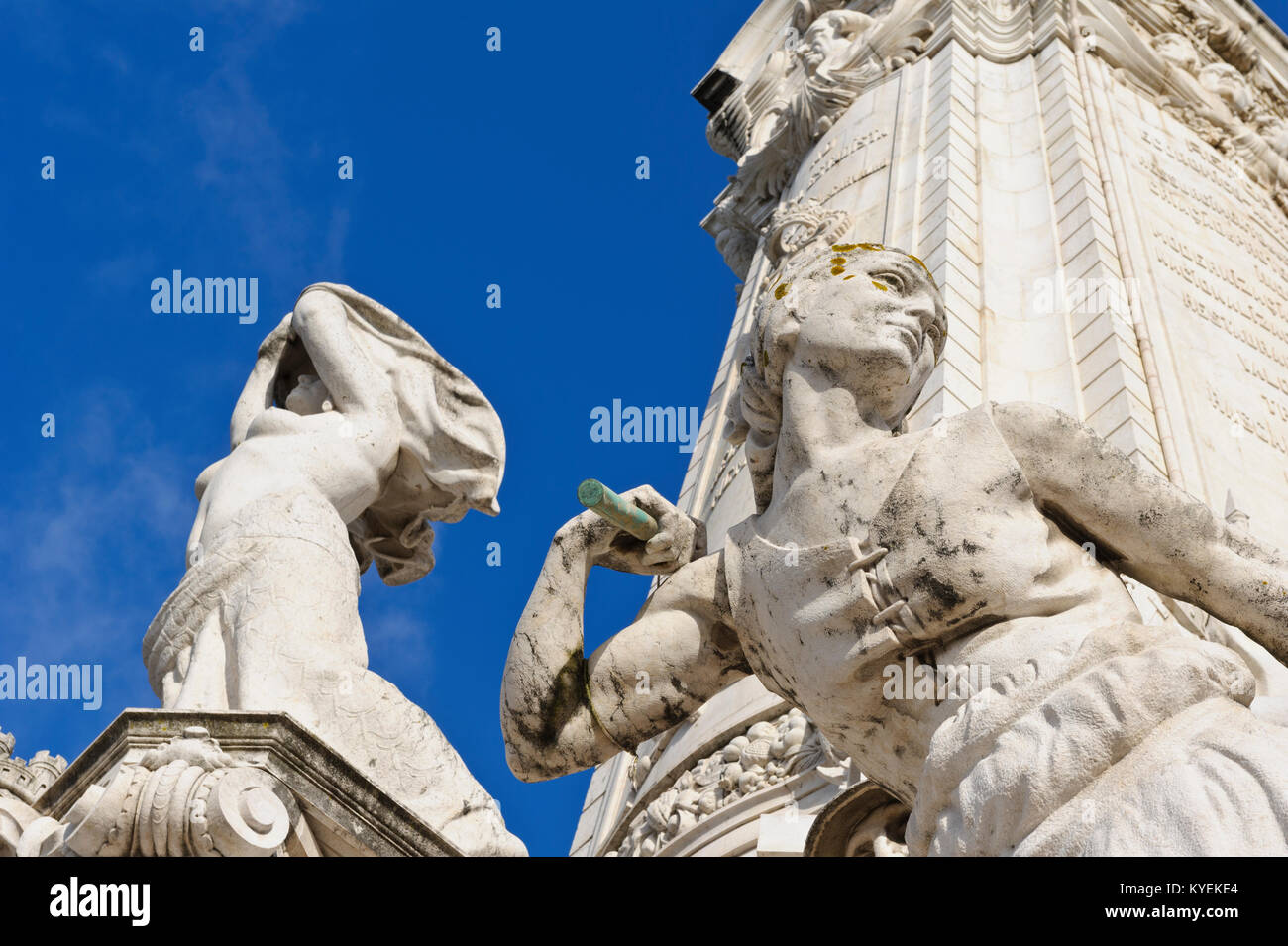 Un monumento di Sebastião José de Carvalho e Melo, primo marchese di Pomba, costruito tra il 1917 e il 1934 e creato da Adães Bermudes, António Couto Foto Stock