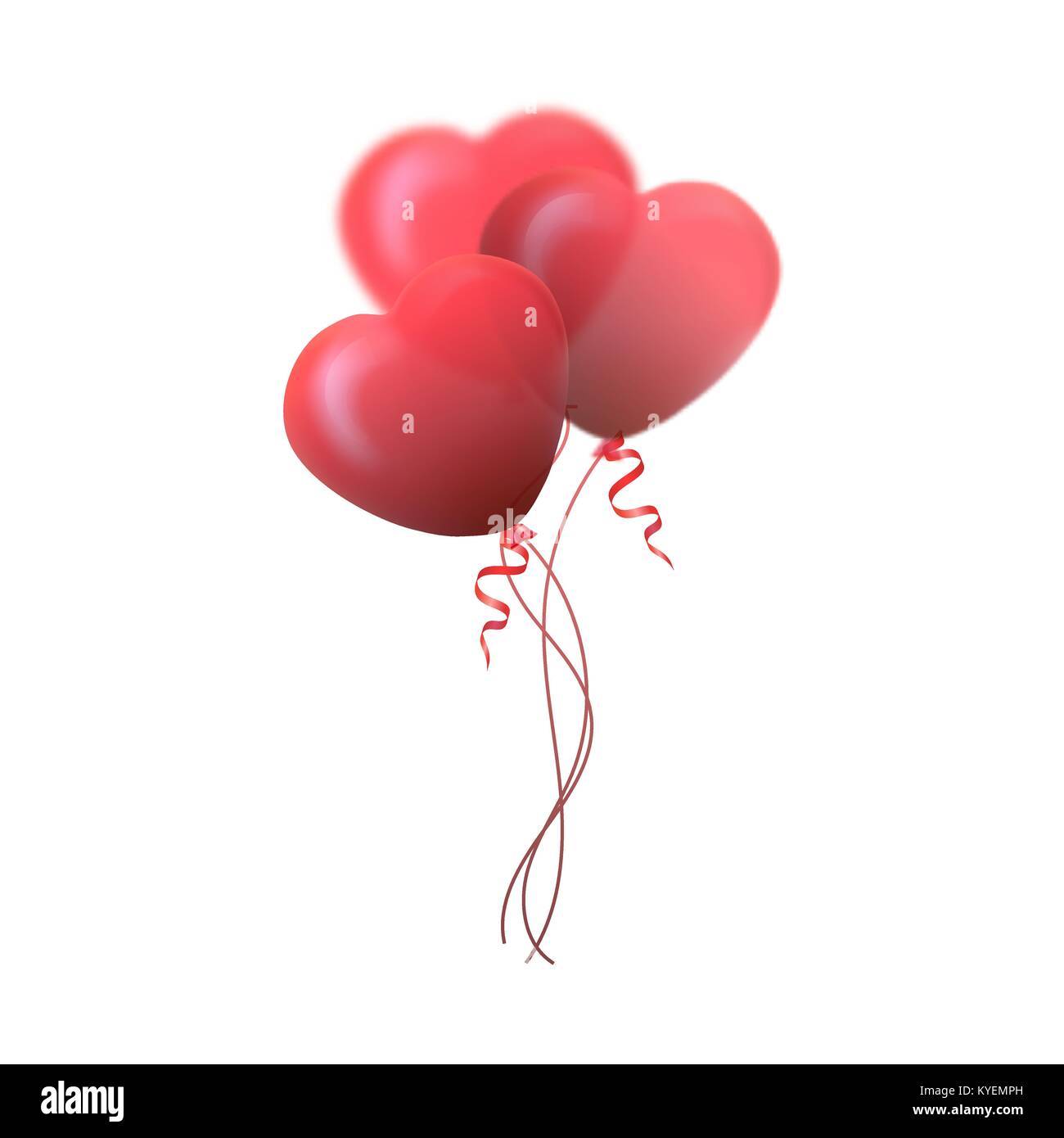 Happy Valentines Day greeting card. 3D rosso e rosa palloncino in f Illustrazione Vettoriale