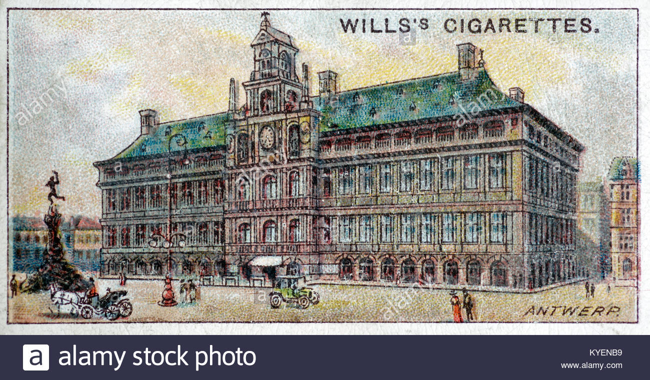 Il Municipio di Anversa, Belgio circa 1915 Foto Stock