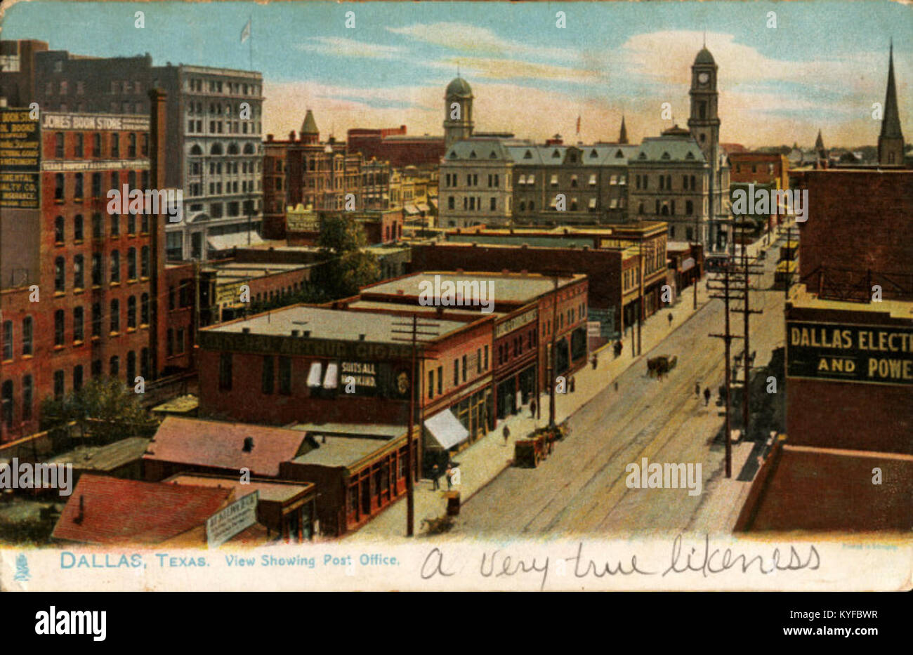 Vista mostrante Post Office, Dallas, Texas Foto Stock