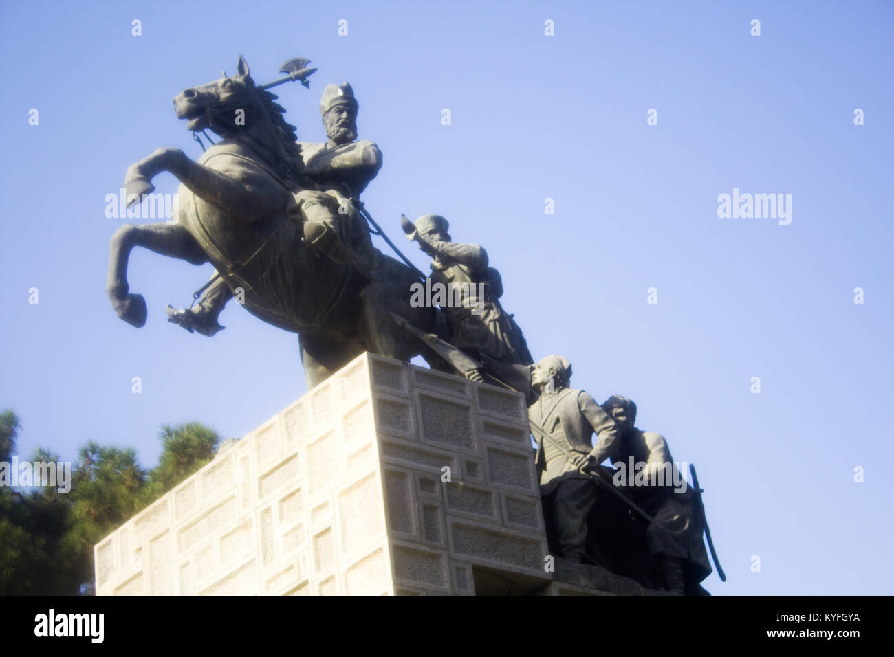 Immagine della statua di Nadir Shah uno dei principali leader dell'Impero Persiano, t è una statua del Shah ed è in sella al suo cavallo e lui era succeede Foto Stock