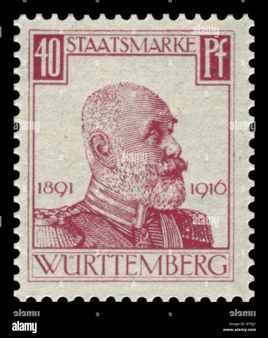 König Guglielmo II di Württemberg, re tedesco nel 1916, governò durante la prima guerra mondiale, supervisionando le sfide politiche e militari all'interno dell'Impero tedesco, riflettendo il governo storico e la leadership in tempo di guerra. Foto Stock