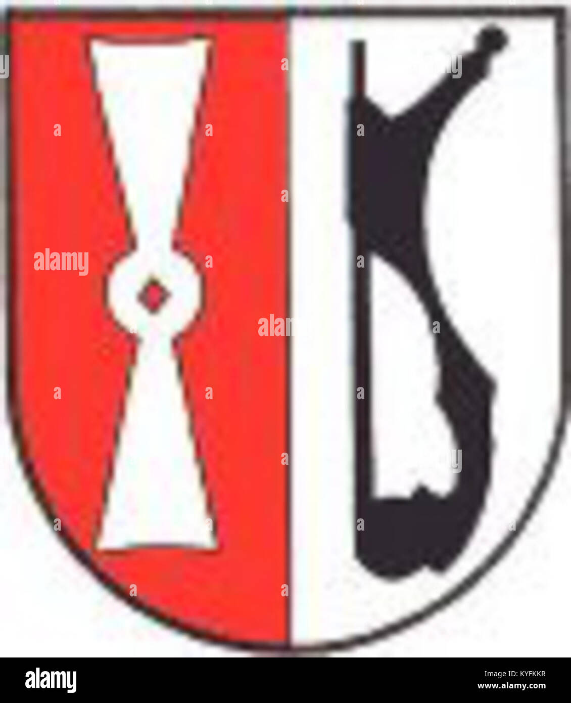 Lo stemma di Mühldorf, Baviera, Germania, rappresenta la storia, il patrimonio culturale e l'identità regionale della città. Foto Stock