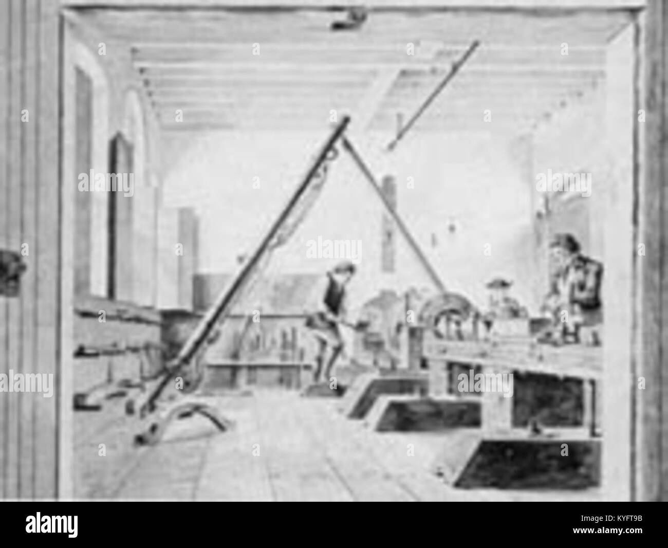 La Woolwich Royal Brass Foundry, attiva nel 1778, era una struttura di ordigni governativi a Londra dove venivano fusi e lavorati componenti di cannone e artiglieria in ottone. Foto Stock