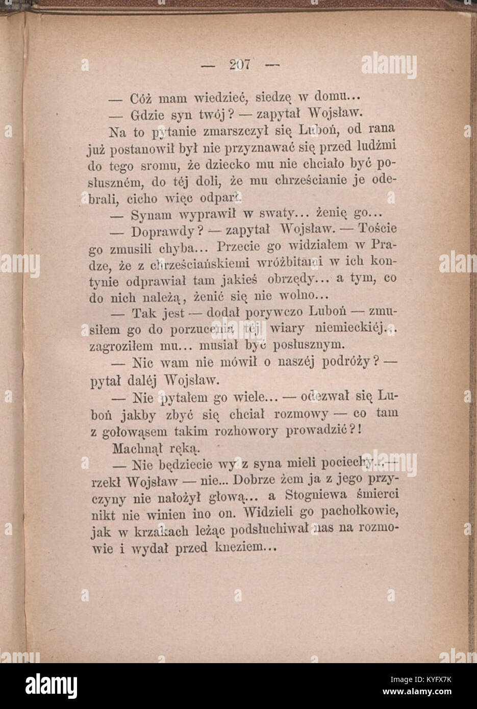 Una pagina tratta dal volume Lubonie uno di Józef Ignacy Kraszewski, che riflette l'attenzione dell'autore sulla società polacca, la storia e la riflessione morale nei suoi romanzi del XIX secolo. Foto Stock