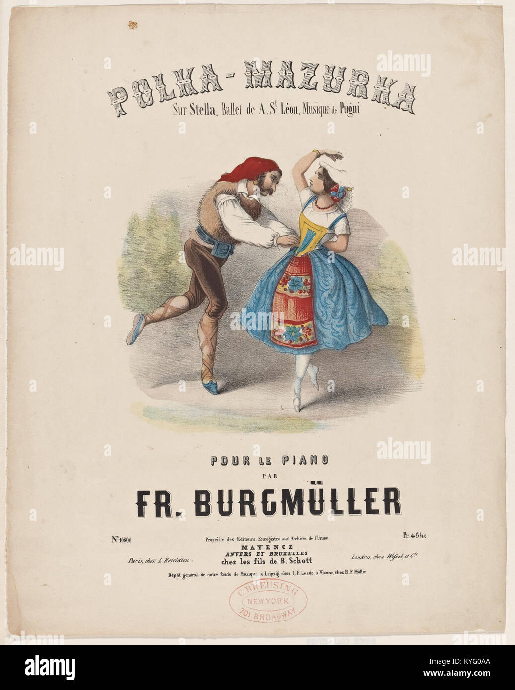 La Polka-mazurka sur Stella, ballet de S. San Léon, musique de pugni. Pour le piano par Fr. Burgmüller (NYPL b12147194-5094897) Foto Stock