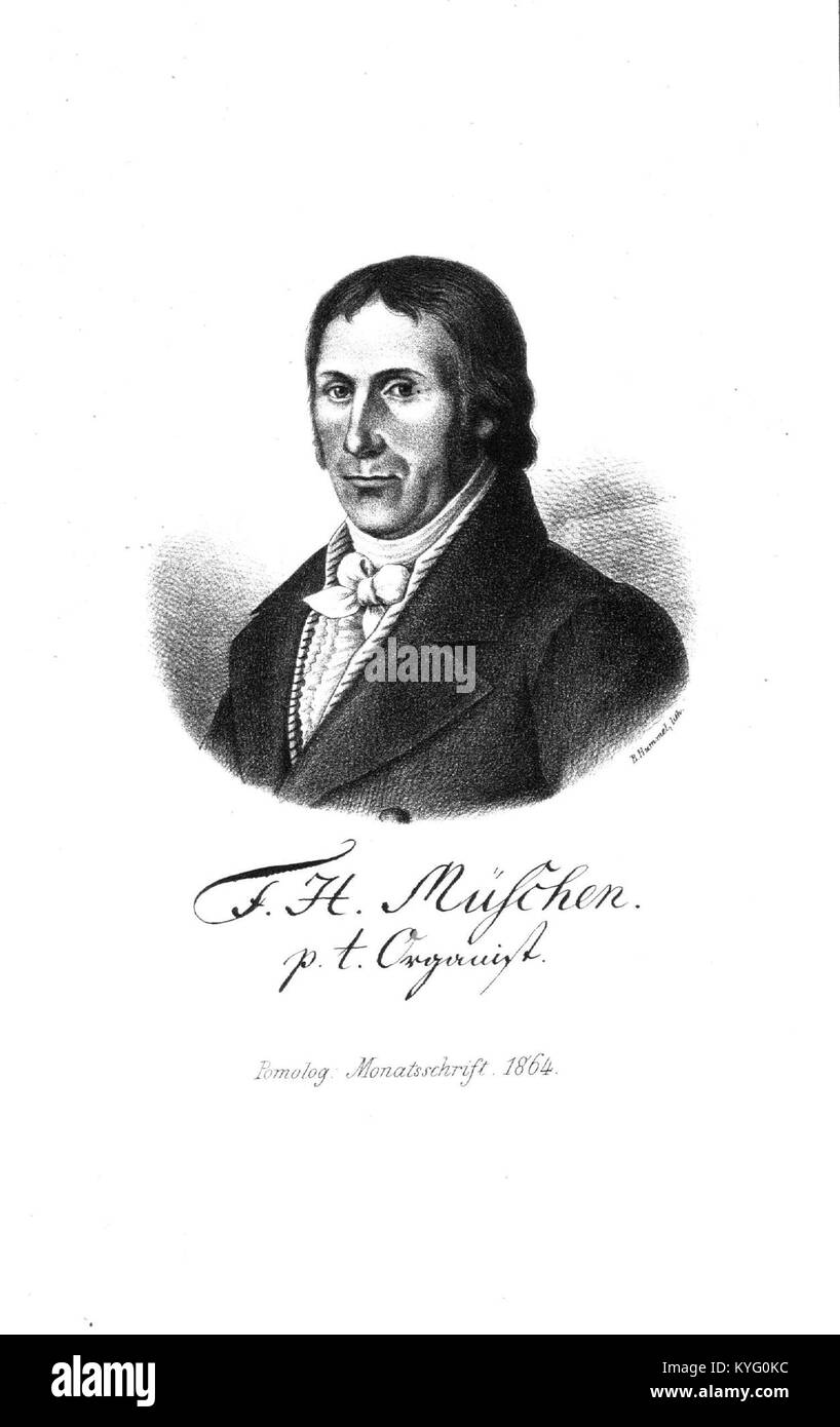 Ritratto di F.H. Mäschen del 1864 Pom.Mon.Hefte, che rappresenta una figura notevole nella storia e nella cultura tedesca del XIX secolo Foto Stock