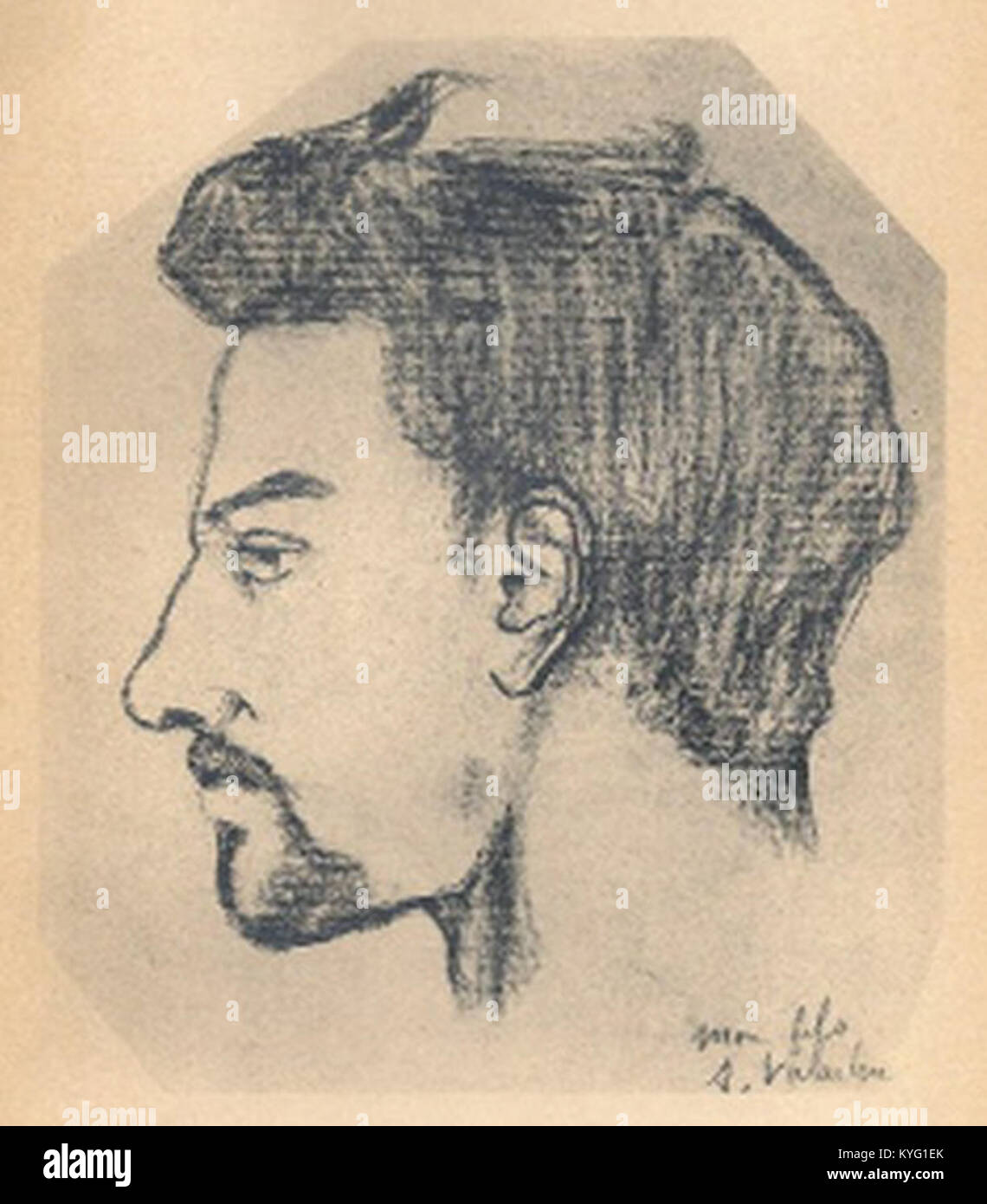 "Portrait de Maurice Utrillo" di Suzanne Valadon raffigura suo figlio, il pittore francese Maurice Utrillo, mostrando la sua somiglianza in un ritratto francese del XIX secolo. Foto Stock