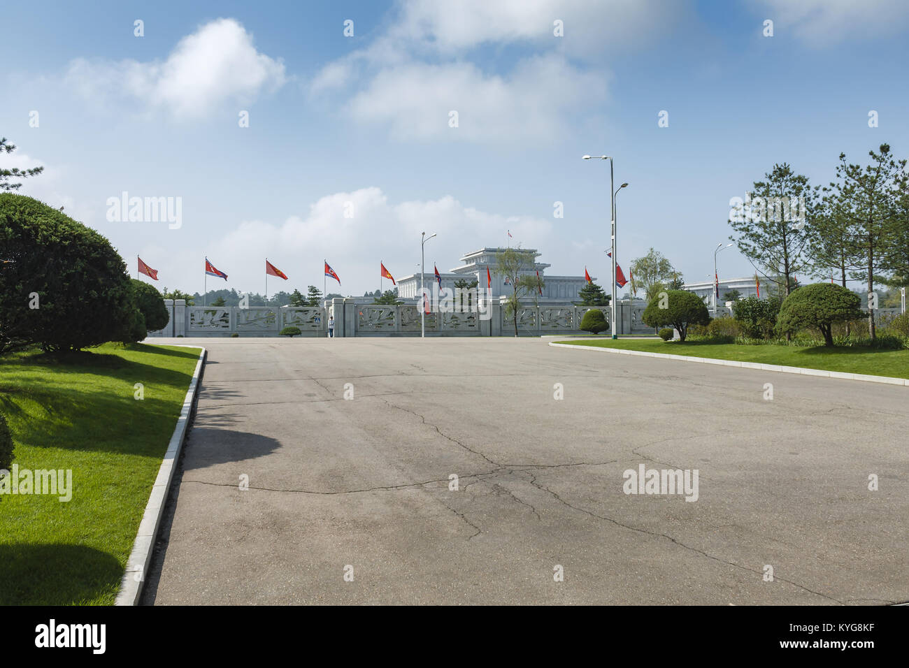 PYONGYANG, COREA DEL NORD - Luglio 27, 2014: Palazzo Kumsusan del Sole a Pyongyang Luglio 27. Foto Stock