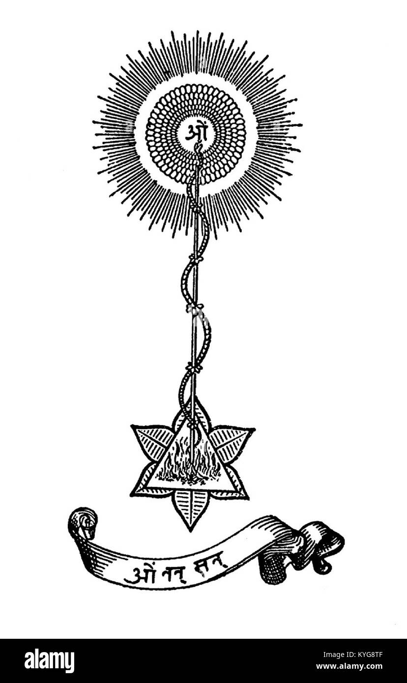 Il Raja Yoga è una forma classica di yoga che enfatizza la meditazione, l'autodisciplina e lo sviluppo spirituale all'interno della tradizione filosofica indù. Foto Stock