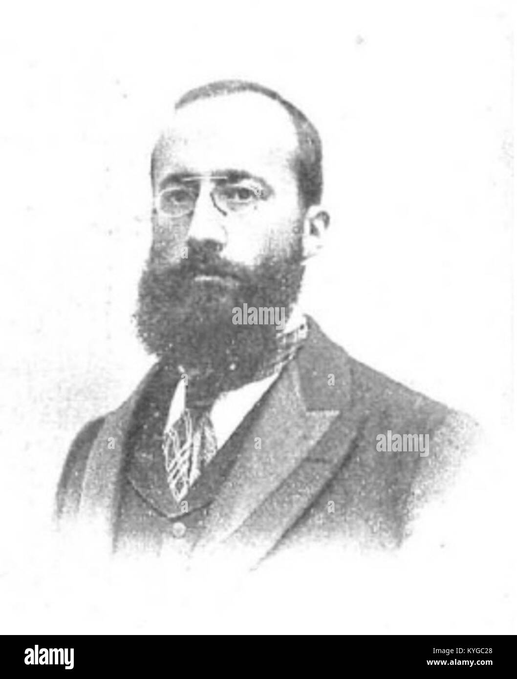 Fotografia di Ramón Menéndez Pidal, scattata da Christian Franzen e pubblicata sulla rivista spagnola "Nuevo Mundo" il 9 giugno 1900. L'immagine presenta un ritratto formale di Menéndez Pidal. Foto Stock