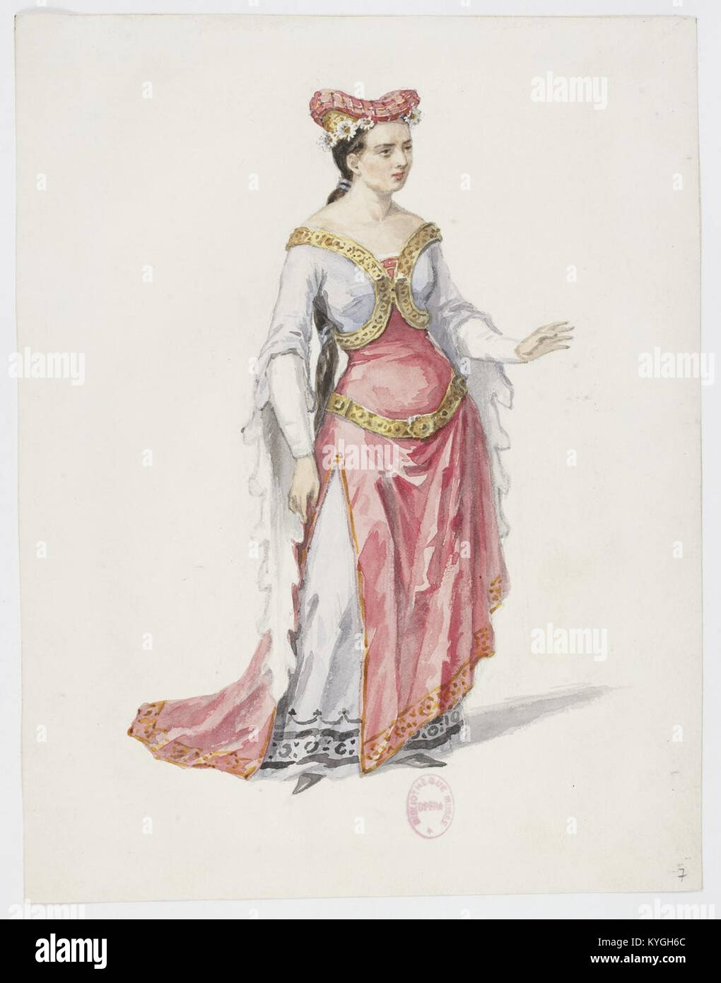 Questa fotografia del 1880 di Eugène Lacoste cattura una rappresentazione dell'opera di Rossini "le Comte Ory" a Parigi, mettendo in evidenza la messa in scena, i costumi e la produzione di questo lavoro operistico del XIX secolo. Foto Stock