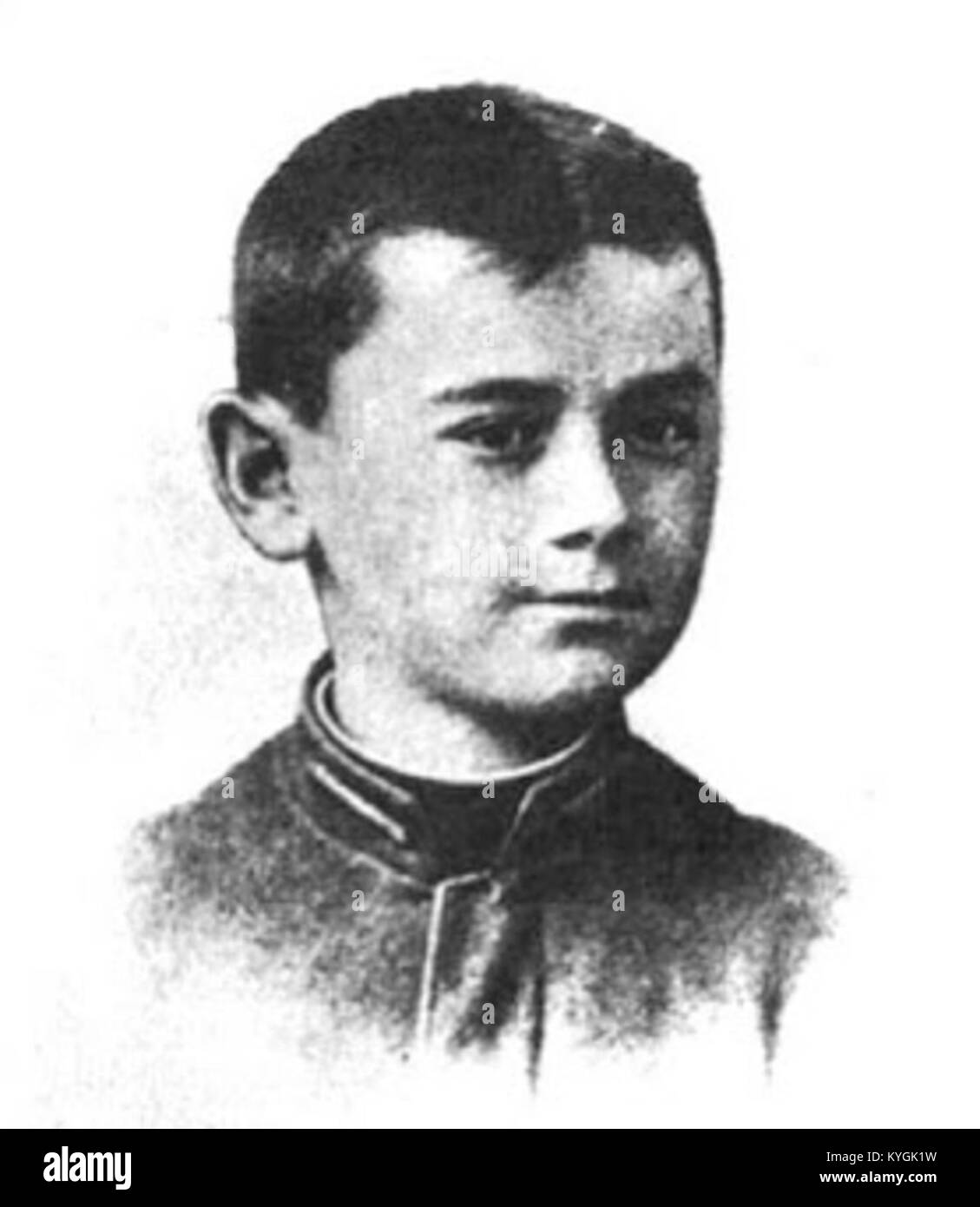 Questa fotografia storica mostra Rydz come studente di ginnasio (scuola secondaria), mettendo in evidenza il suo abbigliamento, l'ambiente educativo e il contesto accademico in un ambiente scolastico europeo. Foto Stock