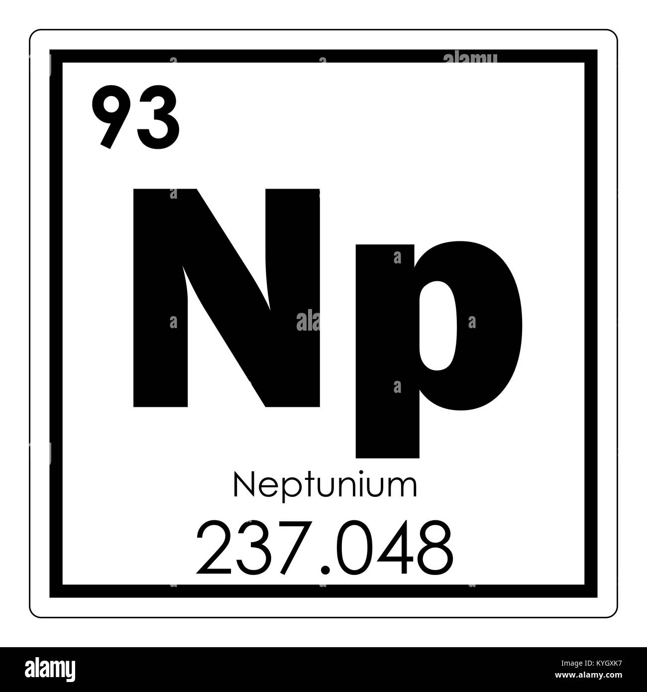 Nettunio elemento chimico tavola periodica simbolo della scienza Foto Stock